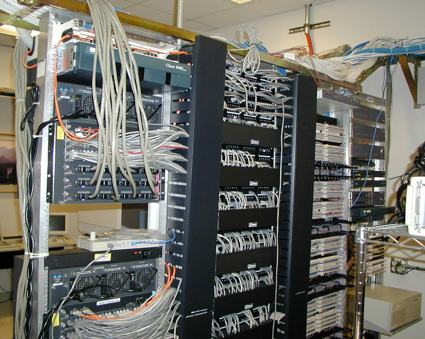 a photo of a network closet