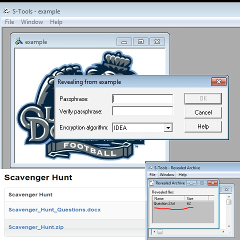 A photo showing the GUI of a steganography tool
					called S-Tool